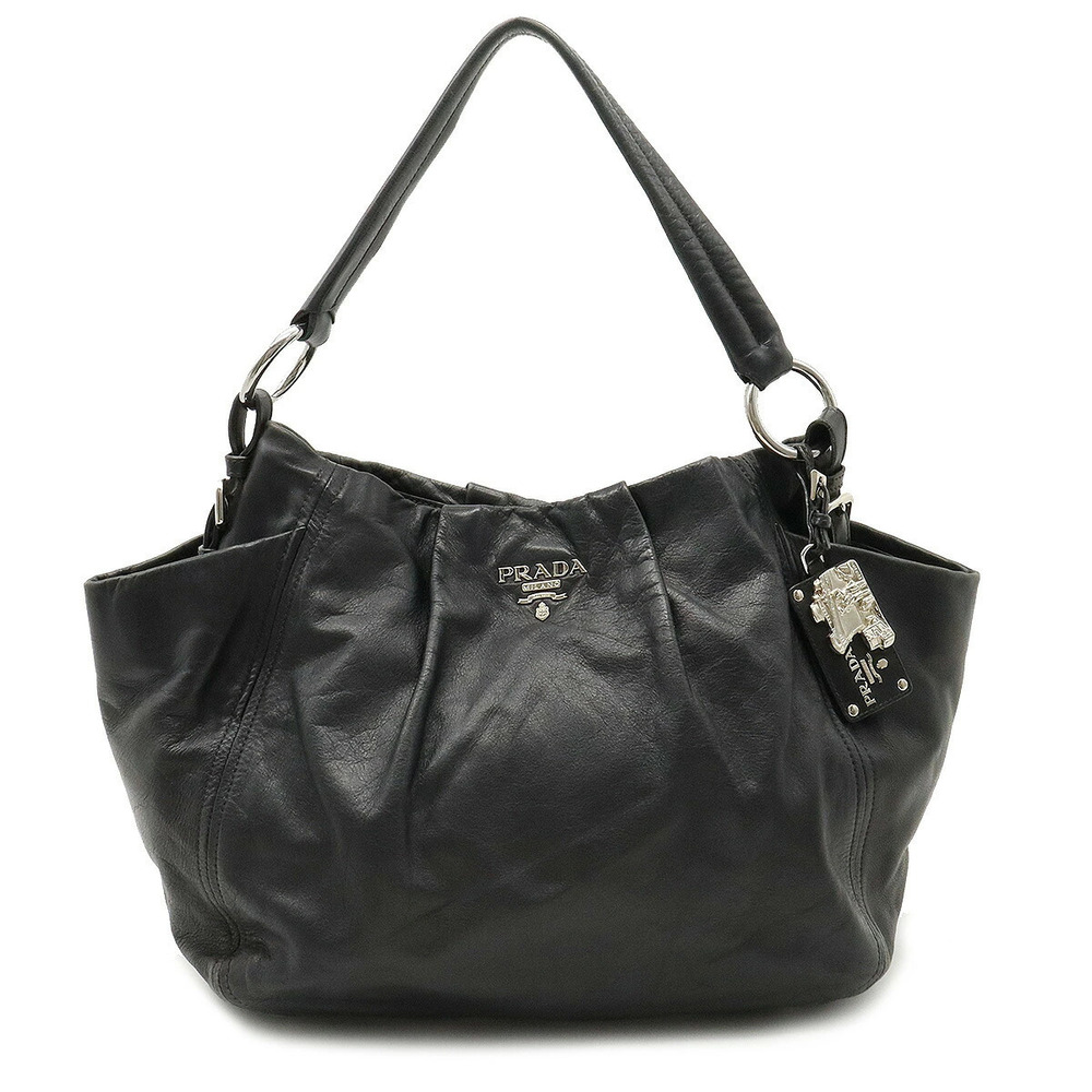 Prada Hobo Bag Hobo Leather NERO Black Charm